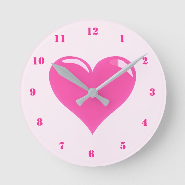 Horloge Ronde Pink Heart Clock (Recto)