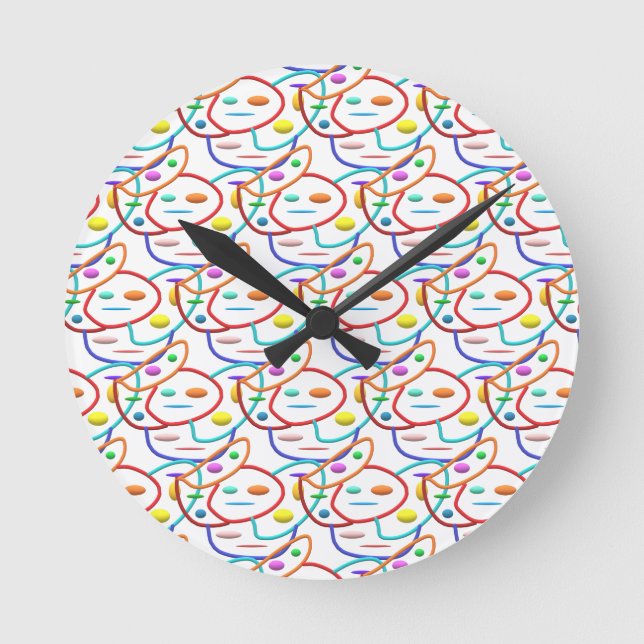 Horloge Ronde Pipes art motif moderne look propre élégant (Recto)