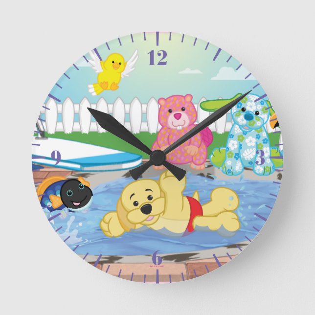 Horloge Ronde Piscine de sensation d'été (Recto)