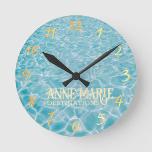 Horloge Ronde Piscine d'été ensoleillée aquatique personnalisée