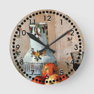 Horloge Ronde Pissarro : Silence Life with Apples and Pitcher