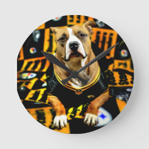 Horloge Ronde Pitbull Secourt Dog Football Fanatic