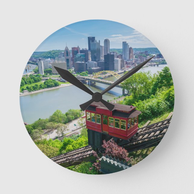 Horloge Ronde Pittsburgh Pennsylvania Steel City Skyline Incline (Recto)