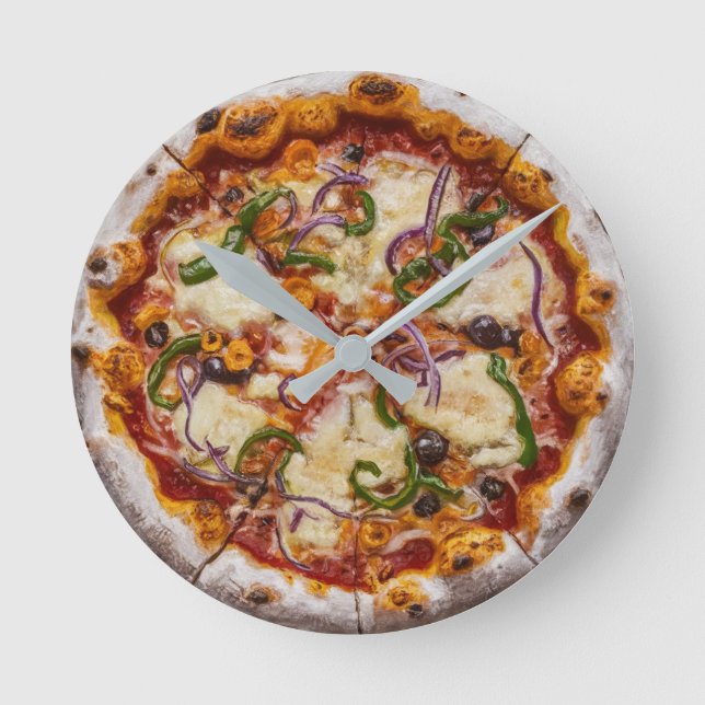 Horloge Ronde Pizza blanche (Recto)