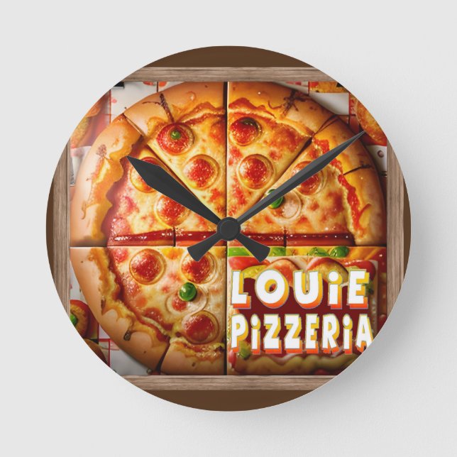 Horloge Ronde Pizza Pizzeria Design (Recto)