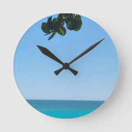 HORLOGE RONDE PLAGE ARBRE