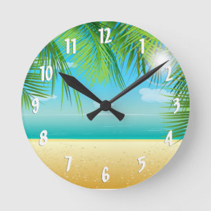 Horloge Ronde Plage tropicale