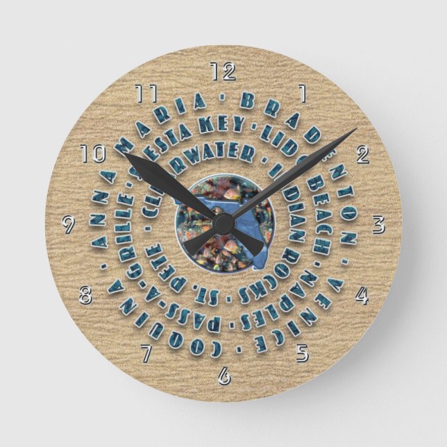 Horloge Ronde Plages de la côte ouest de Floride (Recto)
