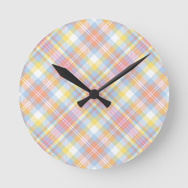 Horloge Ronde Plaid Pastel (Recto)