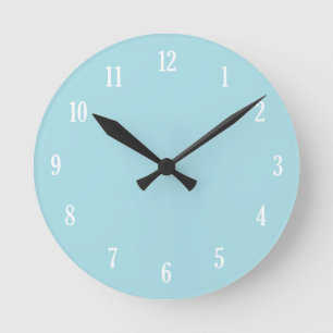 Horloge Ronde Plain light blue clock