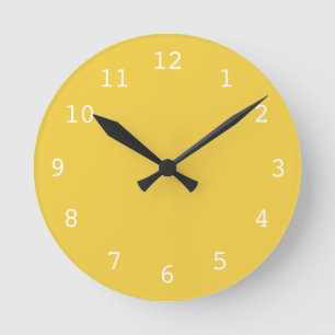 Horloge Ronde Plain yellow