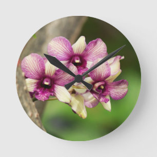 Horloge Ronde Plaisir d'orchidée