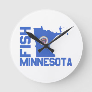 Horloge Ronde Plan de l'État du Minnesota de Poisson