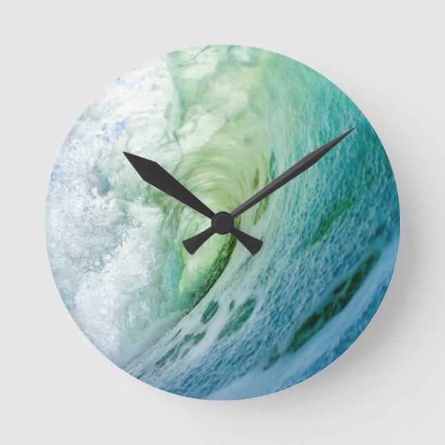 Horloge Ronde plan d'eau d'eau de mer bleu (Recto)