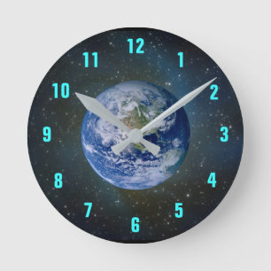 Horloge Ronde PLANET EARTH clock