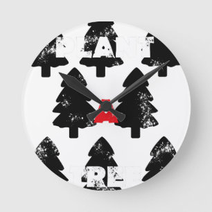 Horloge Ronde Plantez un motif d'arbre