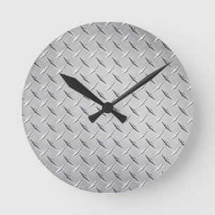 Horloge Ronde Plaque métallique de diamant