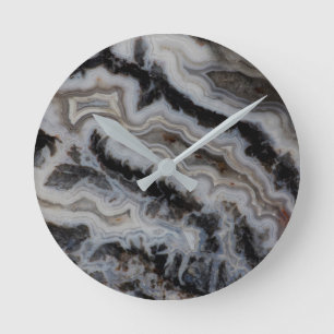Horloge Ronde Plaque mixte de jasper Agate