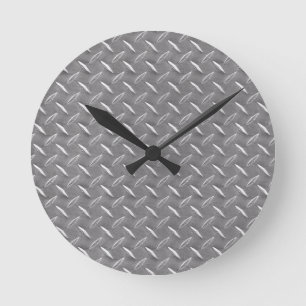 Horloge Ronde Plat gris de diamant