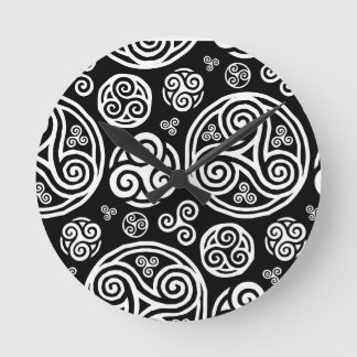 Horloge Ronde Plateaux célestes blancs sur noir