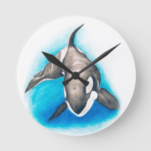 Horloge Ronde Plongée en eau profonde d'orque