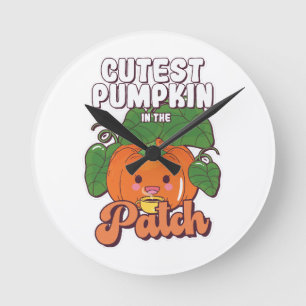 Horloge Ronde plus mignon citrouille du jardin