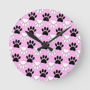 Horloge Ronde Poches Noires Et Blanches Perdues Sur Arrière - pl