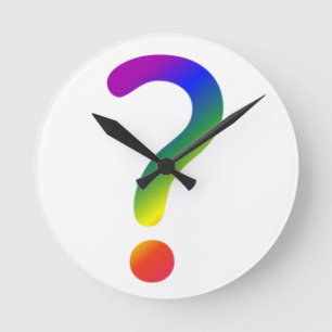 Horloge Ronde Point d'interrogation Rainbow