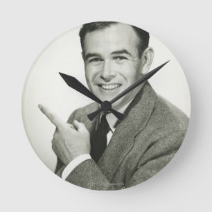 Horloge Ronde Pointage d'homme d'affaires