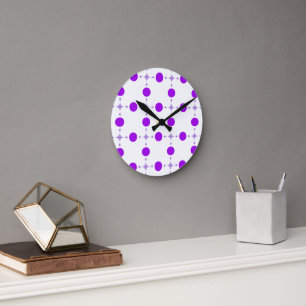 Horloge Ronde Points violets, Motif à pois, Points, Pointillé