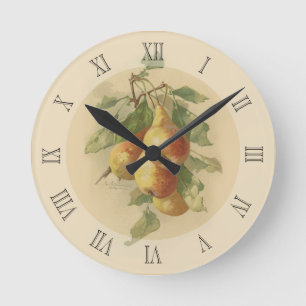 Horloge Ronde Poires vintages