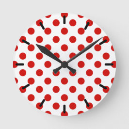 Horloge Ronde Pois rouges et blancs