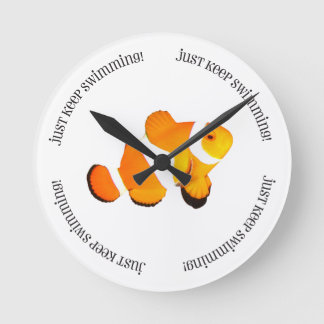 Horloge Ronde Poisson Clown Gardez Juste L'Horloge De Nage