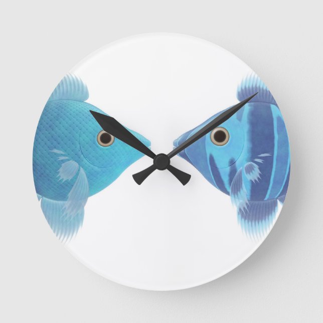 Horloge Ronde poissons bleus (Recto)