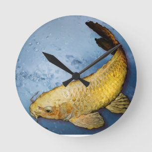 Horloge Ronde Poissons de koi du Japon
