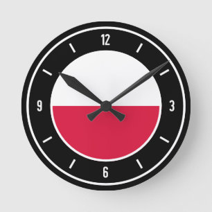 Horloge Ronde Poland Flag