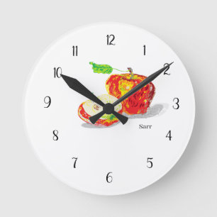 Horloge Ronde Pommes d'horloge murale acrylique