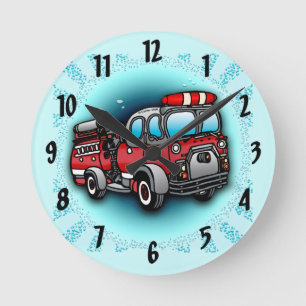 Horloge Ronde Pompier de camion Little Water