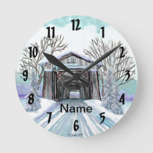 Horloge Ronde Pont couvert d'hiver