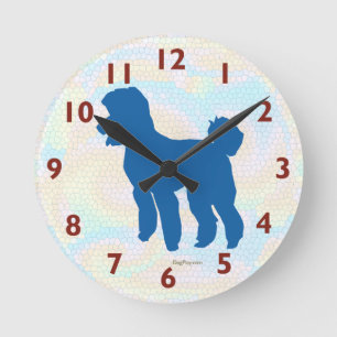 Horloge Ronde Poodle Silhouette Art Wall Clock