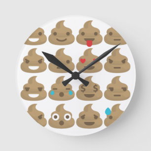Horloge Ronde poop emojis