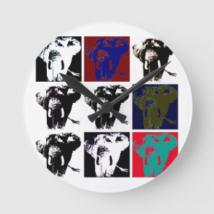 Horloge Ronde Pop Art Elephants