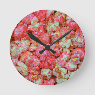 Horloge Ronde pop-corn rose