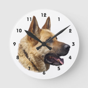 Horloge Ronde Portrait alsacien de berger allemand
