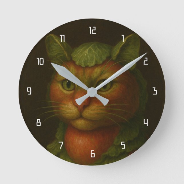 Horloge Ronde Portrait de chat Renaissance (Recto)