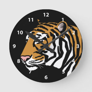 Horloge Ronde Portrait de profil de tigre