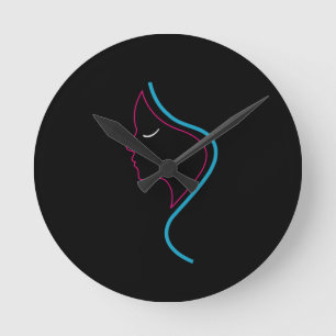 Horloge Ronde Portrait d'une belle dame avec de longs cheveux