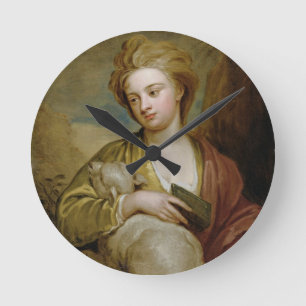 Horloge Ronde Portrait d'une femme comme St Agnès,