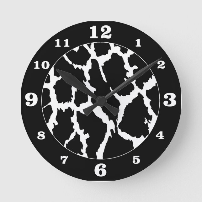 Horloge Ronde Poster de animal Black Giraffe (Recto)