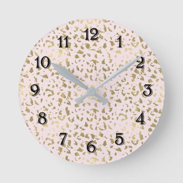 Horloge Ronde Poster de animal or rose (Recto)